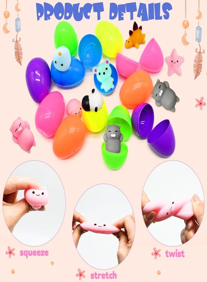 LUKBERA 28Pcs Easter Eggs Prefilled with Mochi Squishy Toys, Mini Kawaii Animals Squishies Stress Relief for Kids Easter Egg Hunt Easter Basket Stuffers School Classroom Gifts - Image 3